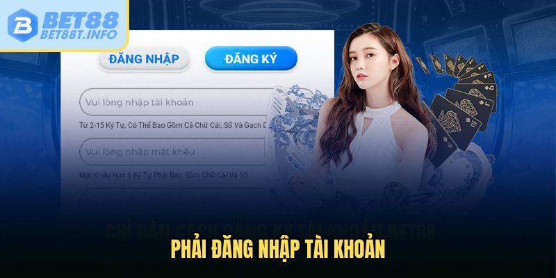 Phải đăng nhập tài khoản khi nạp quỹ